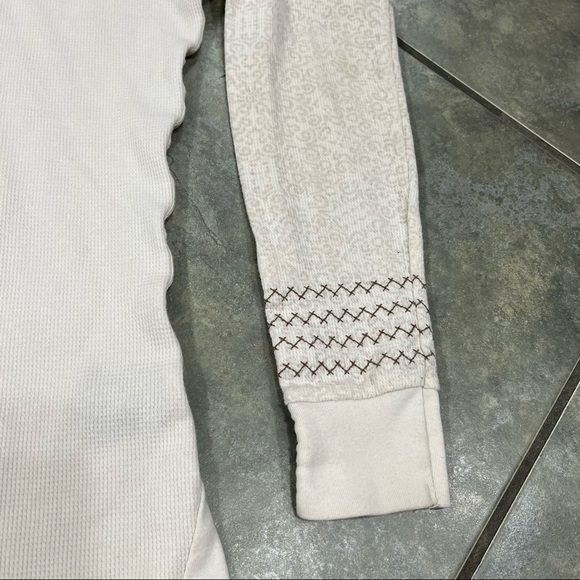 Kuhl Tan Thermal Henley Waffle Knit Scoopneck Long Sleeve Top Women's Sz L Base - Picture 5 of 10